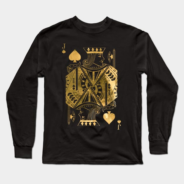 Jack Pikes - Golden playing cards Long Sleeve T-Shirt by GreekTavern